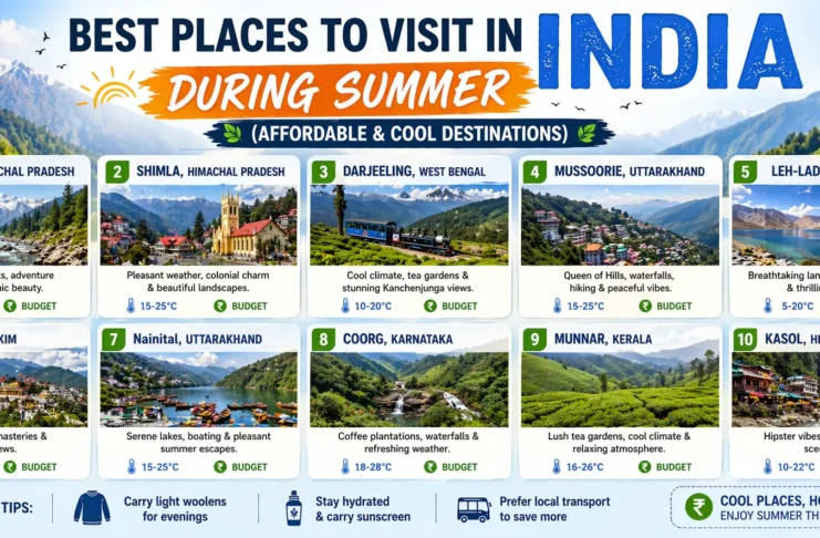 Best Places to Visit in India During Summer (Affordable & Cool Destinations) Best Places to Visit in India During Summer